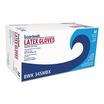 CLEANING GLOVES | Boardwalk BWK345MCT General Purpose 4.4 Mil Powder-Free Latex Gloves - Medium, Natural (1000/Carton)