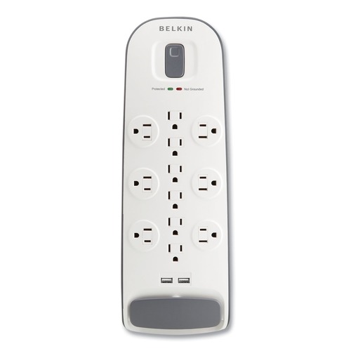 Surge Protectors | Belkin BV112050-06 3996 J 12 AC Outlets 6 ft. Cord Home/Office Surge Protector - White/Black image number 0
