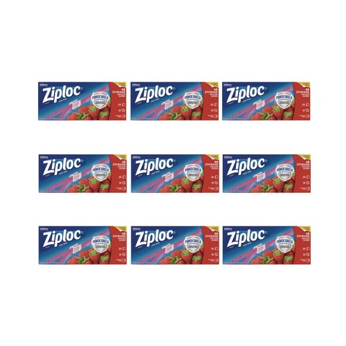 Food Service | Ziploc 316489 9.5 in. x 2.63 in. x 10.56 in. Gallon Slider Storage Bags - Clear (9/Carton) image number 0