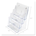 Desk Shelves | Deflecto 77441 9.38w x 7d x 13.63h 4-Compartment Magazine Size DocuHolder - Clear image number 3