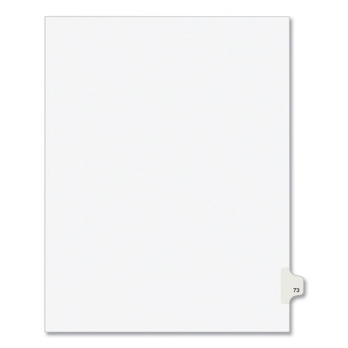 Dividers & Tabs | Avery 01073 11 in. x 8.5 in. 10-Tab Avery Style 73 Preprinted Legal Exhibit Side Tab Index Dividers - White (25/Pack) image number 0
