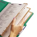 File Folders | Smead 14097 8 SafeSHIELD Fasteners 3 Dividers Letter Size 8-Section Pressboard Top Tab Classification Folders - Green (10/Box) image number 3