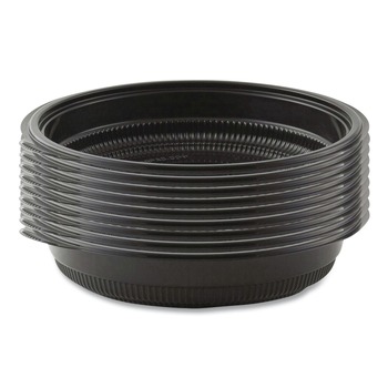 Anchor 4608532 32 oz. 8.5 in. Diameter x 1.92 in. Plastic MicroRaves Incredi-Bowl Base - Black (150/Carton)