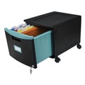 Office Filing Cabinets & Shelves | Storex 61270U01C 1 Legal/letter-Size File Drawer 14.75 in. x 18.25 in. x 12.75 in. Single-Drawer Mobile Filing Cabinet - Black/Teal image number 5