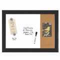 White Boards | Quartet 79283 23 x 17 Home Decor Magnetic Combo Dry Erase Board with Cork Board on Side - Tan/White Surface/Black Wood Frame image number 2