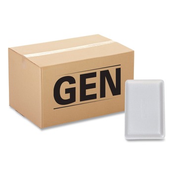 GEN 15PWH 14.44 in. x 7.88 in. x 1.37 in. #15P Meat Trays - White (200/Carton)