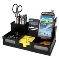 Desktop Organizers | Victor 9525-5 10.5 in. x 5.5 in. x 4 in. 6 Compartments Wood Desk Organizer with Smartphone Holder - Midnight Black image number 1