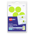 Labels | Avery 05499 1.25 in. Diameter Printable Self-Adhesive Removable Color-Coding Labels - Neon Yellow (8/Sheet, 50 Sheets/Pack) image number 0