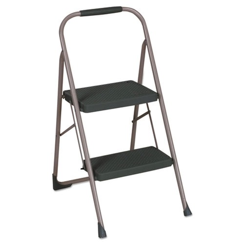Office Furniture Accessories | Cosco 11308PBL1E 20.5 in. Working Height 22 in. Spread 200 lbs. Capacity 2-Step Big Step Folding Stool - Black/Gray image number 0