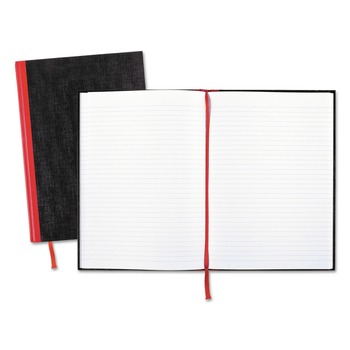 Black n' Red D66174 11.75 in. x 8.25 in. Sheets Wide/Legal Rule 1-Subject SCRIBZEE Compatible Hardcover Casebound Notebooks - Black/Red Cover