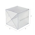 Just Launched | Deflecto 350201 6 in. x 7.2 in. x 6 in. 4 Compartments X Divider Stackable Plastic Cube Organizer - Clear image number 7