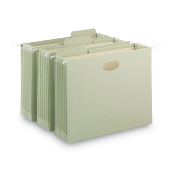 Smead 64224 Letter Size 1/3-Cut Tab FasTab TUFF Hanging Pockets - Moss (9/Box)