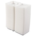 Just Launched | Dart 80HT3R 3-Compartment 7.5 in. x 8 in. x 2.3 in. Foam Hinged Lid Containers - White (200/Carton) image number 5
