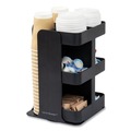 Breakroom Supplies | Mind Reader CUPOSPIN-BLK 8 in. x 8 in. x 12 in. 8-Compartment Anchor Collection Coffee Cup, Lid, and Condiment Carousel Countertop Organizer - Black image number 1