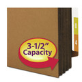 File Folders | Smead 74681 3.5 in. Expansion Legal Size Fully Lined 6.5 in. High Gussets Drop-Front End Tab File Pockets - Redrope/Brown (10/Box) image number 4