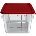 Food Trays, Containers, and Lids | Carlisle 1195207 8.75 in. x 8.75 in. x 7.31 in. 6 qt. Squares Polycarbonate Food Storage Container - Clear image number 3