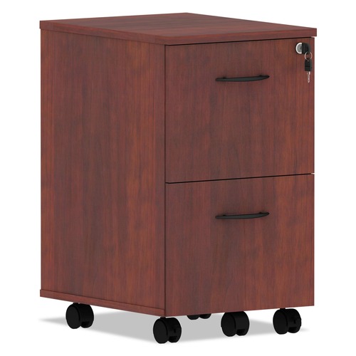 Office Carts & Stands | Alera ALEVA582816MC Valencia Series 2 Legal/Letter Size Left or Right Mobile 15.38 in. x 20 in. x 26.63 in. Pedestal File Drawer - Medium Cherry image number 0