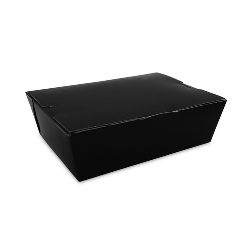 Food Trays, Containers, and Lids | SCT SCH 0753 ChampPak 7.75 in. x 5.5 in. x 2.5 in. Carryout Boxes - Black (200/Carton) image number 0