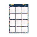 Bulletin Boards | Blue Sky BLS103632 36 in. x 24 in. 12-Month (Jan-Dec 2026) Day Designer Peyton Laminated Erasable Wall Calendar - White/Navy Sheets image number 1