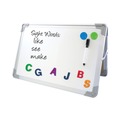White Boards | Flipside 50000 18 in. x 12 in. Dual-Sided Desktop Dry Erase Board - White Surface, Satin Aluminum Frame image number 1