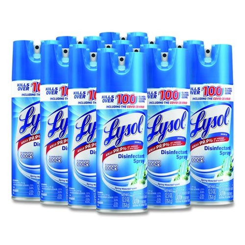 Disinfectants | LYSOL Brand 19200-02845 12.5 oz. Aerosol Spring Waterfall Liquid Disinfectant Spray (12/Carton) image number 0