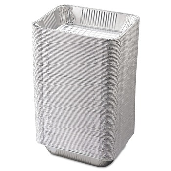 Handi-Foil 32135 10.38 in. x 12.75 in. Half-Size Deep Aluminum Steam Table Pans (100/Carton)