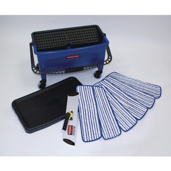 PAILS | Rubbermaid Commercial FGQ050000000 27 Gallon Microfiber Floor Finishing System - Blue/Black/White