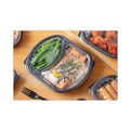 Food Trays, Containers, and Lids | Pactiv Corp. YCN8467H00D0 9.38 x 8 x 1.25 ClearView MealMaster 2-Compartment Dome Plastic Lid with Fog Gard Coating - Clear (252/Carton) image number 5