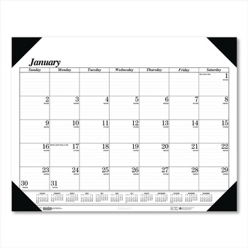  | House of Doolittle 124-02 22 in. x 17 in. 12-Month (Jan-Dec) 2026 Recycled One-Color Refillable Monthly Desk Pad Calendar - White/Black