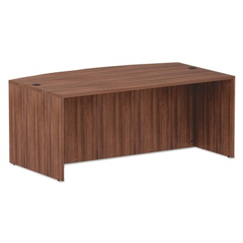 Alera VA227236WA 71 in. x 41.38 in. x 29.63 in. Valencia Series Bow Front Desk Shell - Modern Walnut