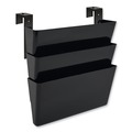 Wall Files | Deflecto 73504 13 in. x 4 in. 3 Sections 3-Pocket Stackable DocuPocket Partition Wall File - Letter Size, Black image number 1