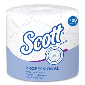 Scott 13607 Essential 2-Ply Septic Safe Convenience Carton Standard Roll Bathroom Tissue for Business - White (550/Roll, 20 Rolls/Carton)