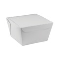 Food Trays, Containers, and Lids | Pactiv Corp. NOB08W EarthChoice OneBox 4.5 in. x 4.5 in. x 3.25 in. 46 oz. Paper Box - White (200/Carton) image number 0