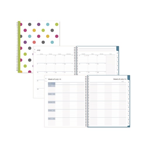 Notebooks & Pads | Blue Sky 100330 11 in. x 8.5 in. 2025-2026 Teacher Dots CYO Cover Weekly/Monthly Lesson Planner - Multicolor Cover image number 0