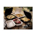Food Trays, Containers, and Lids | Pactiv Corp. YCN809620000 9 in. x 6 in. x 3 in. 2-Compartment EarthChoice SmartLock Microwavable MFPP Plastic Hinged Lid Container - White (270/Carton) image number 6