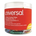 Paper Clips | Universal UNV95001 Plastic-Coated #1 Paper Clips with One-Compartment Dispenser Tub - Assorted Colors (500/Pack) image number 2