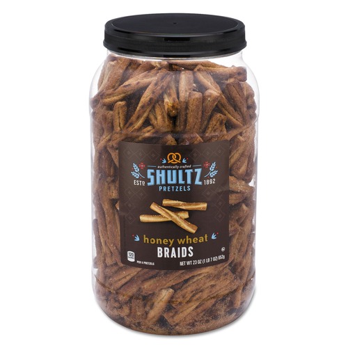Snacks | Dolcetto 6270 1.44 oz Pretzels Tub - Honey Wheat image number 0