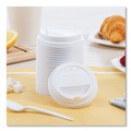 Cups and Lids | SOLO TL31R2-0007 Traveler Cappuccino Style Dome Lid Fits 10 oz Cups - White (100/Pack, 10 Packs/Carton) image number 6