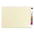 File Folders | Smead 27110 9.5 in. High Front Reinforced Straight Tabs Legal Size 0.75 in. Expansion Heavyweight End Tab Folders - Manila (100/Box) image number 1