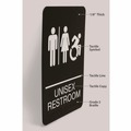 Floor Signs & Safety Signs | Headline Sign 7772 6 x 9 Unisex Restroom ADA Sign - Black Face/White Graphics image number 3