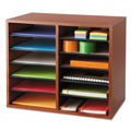 Office Filing Cabinets & Shelves | Safco 9420CY 12 Compartments 19.63 in. x 11.88 in. x 16.13 in. Fiberboard Literature Sorter - Cherry image number 8