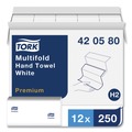 Paper Towels and Napkins | Tork 420580 Premium 9 x 9.5 1-Ply Multifold Towel - White (12/Carton) image number 1