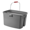 Just Launched | Rubbermaid Commercial FG262888GRAY 18 in. x 14.5 in. x 10 in. 19 qt. Plastic Double Utility Pail - Gray image number 4