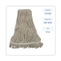 Just Launched | Boardwalk BWK432C 32 oz. Pro Loop Web/Tailband Premium Standard Mop Head - White (12/Carton) image number 4
