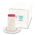  | Boardwalk BWK503WHCT 5 in. Super Loop Cotton/Synthetic Fiber Wet Mop Head - Large, White (12/Carton) image number 0