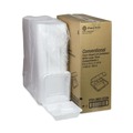 Food Trays, Containers, and Lids | Pactiv Corp. YTD19903ECON 9.13 in. x 9 in. x 3.25 in. 3 Compartment Dual Tab Lock Economy Vented Foam Hinged Lid Containers - White (150/Carton) image number 3