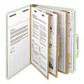 File Folders | Smead 14091 8 SafeSHIELD Fasteners 2/5-Cut Tabs 3 Dividers Letter Size Pressboard Classification Folders - Gray-Green (10/Box) image number 2