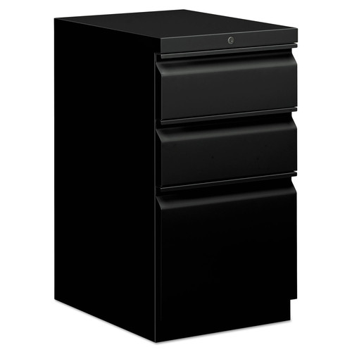 Office Carts & Stands | HON HBMP2B.P Three-Drawer 15 in. x 20 in. x 28 in. Mobile Box/Box/File Pedestal - Black image number 0