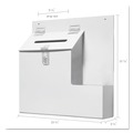 Desktop Organizers | Deflecto 79803 13.75 x 3.63 x 13.94 Plastic Suggestion Box Literature Holder with Locking Top - White image number 4