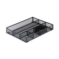 Desktop Organizers | Universal UNV20021 15 in. x 11.88 in. x 2.5 in. 6 Compartments Metal Mesh Drawer Organizer - Black image number 2
